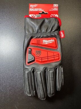 Milwaukee Black & Red Goat Skin Impact Protection Work Gloves